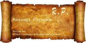 Reszegi Piroska névjegykártya